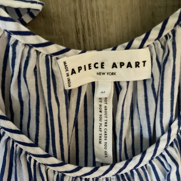 Apiece Apart Blue White Striped Mini Dress Flowy Size Medium - Picture 4 of 6